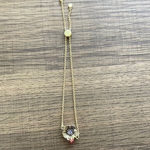 Coach Slider Bracelet Flower & Ladybug Pink Gemstone